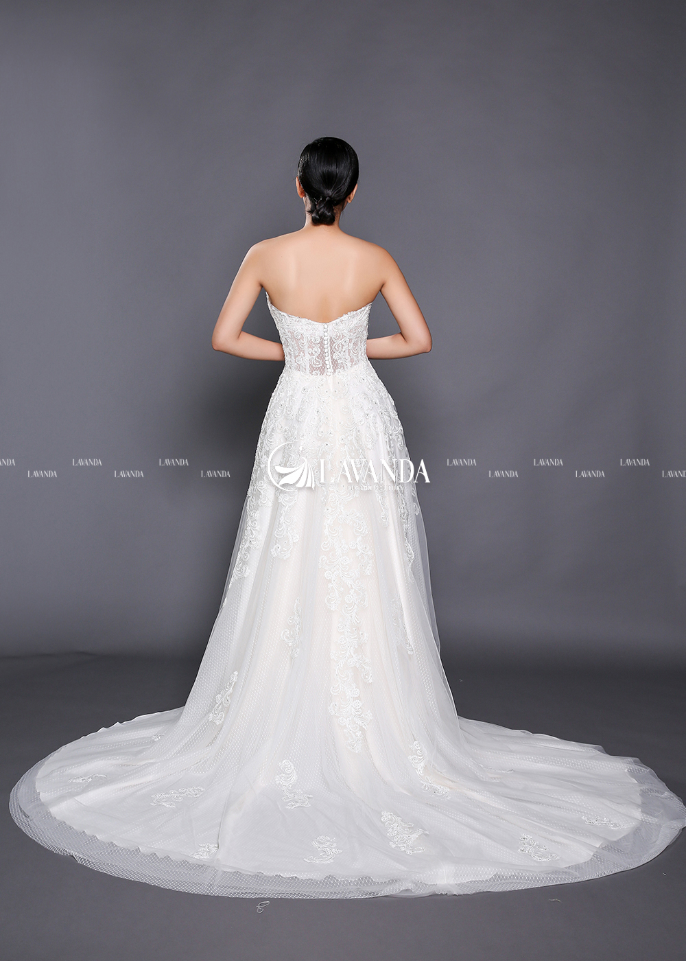 Illusion Plunge Lace Wedding Dress