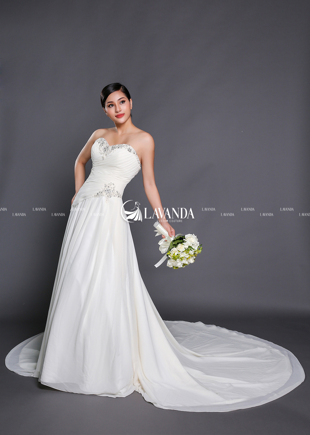 Corset Bodice Pleated Wedding Dress