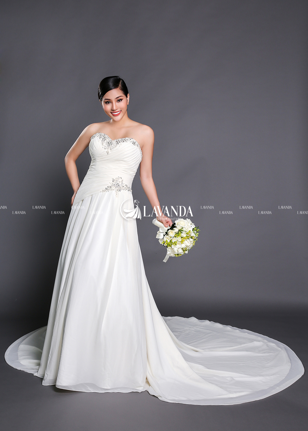 Corset Bodice Pleated Wedding Dress